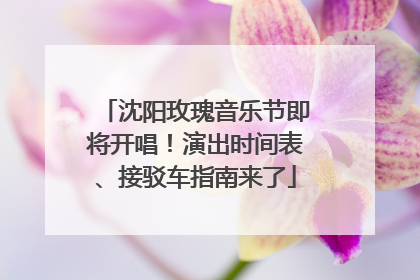 沈阳玫瑰音乐节即将开唱！演出时间表、接驳车指南来了