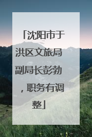 沈阳市于洪区文旅局副局长彭勃，职务有调整