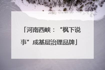 河南西峡：“枫下说事”成基层治理品牌