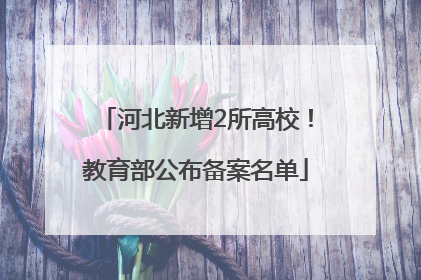 河北新增2所高校！教育部公布备案名单