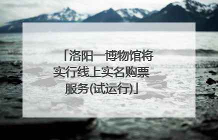 洛阳一博物馆将实行线上实名购票服务(试运行)