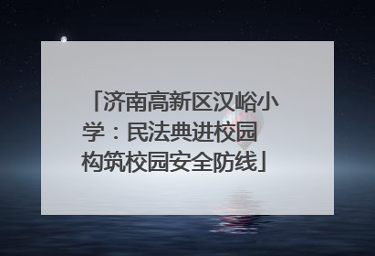 济南高新区汉峪小学：民法典进校园 构筑校园安全防线