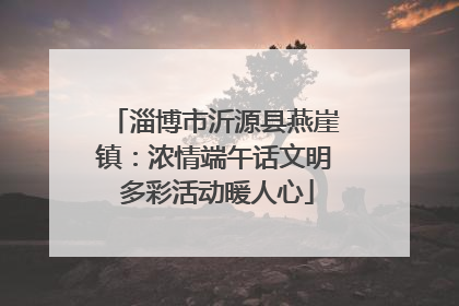 淄博市沂源县燕崖镇：浓情端午话文明 多彩活动暖人心