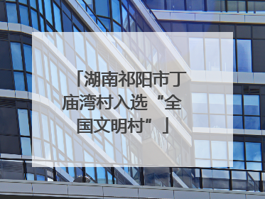 湖南祁阳市丁庙湾村入选“全国文明村”