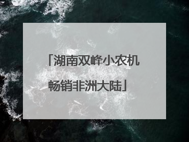湖南双峰小农机畅销非洲大陆
