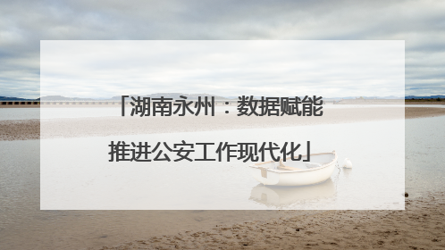 湖南永州：数据赋能推进公安工作现代化