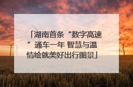 湖南首条“数字高速”通车一年 智慧与温情绘就美好出行图景