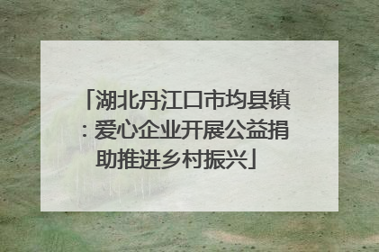 湖北丹江口市均县镇：爱心企业开展公益捐助推进乡村振兴