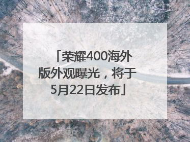 荣耀400海外版外观曝光，将于5月22日发布