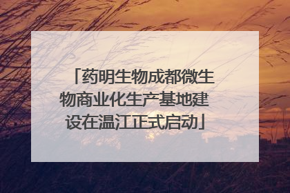 药明生物成都微生物商业化生产基地建设在温江正式启动