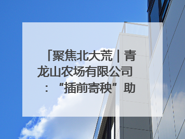 聚焦北大荒｜青龙山农场有限公司：“插前寄秧”助力农业节本增效