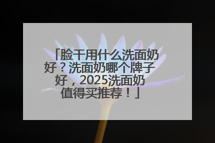 脸干用什么洗面奶好？洗面奶哪个牌子好，2025洗面奶值得买推荐！
