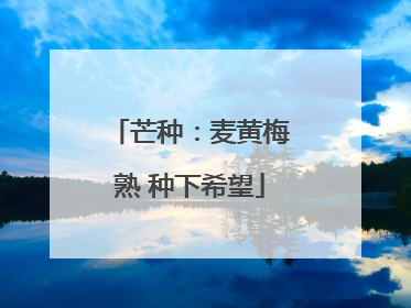芒种：麦黄梅熟 种下希望