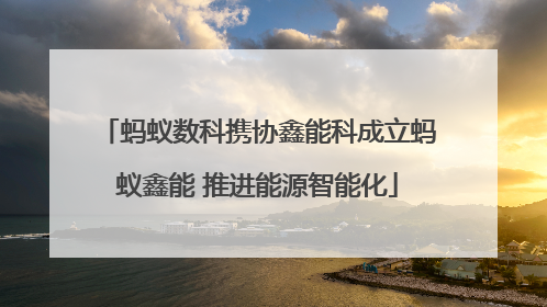 蚂蚁数科携协鑫能科成立蚂蚁鑫能 推进能源智能化