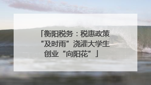 衡阳税务：税惠政策“及时雨”浇灌大学生创业“向阳花”