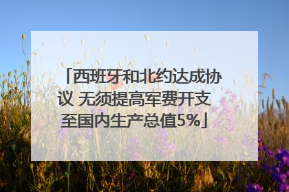 西班牙和北约达成协议 无须提高军费开支至国内生产总值5%