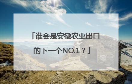 谁会是安徽农业出口的下一个NO.1？