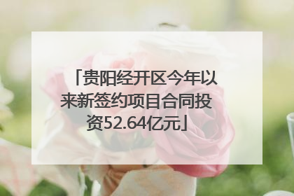贵阳经开区今年以来新签约项目合同投资52.64亿元