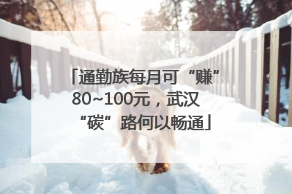 通勤族每月可“赚”80~100元，武汉“碳”路何以畅通
