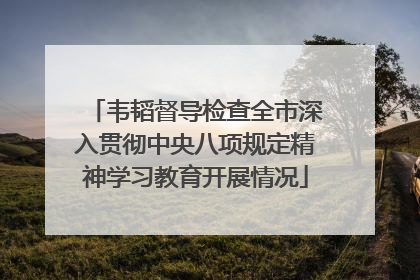 韦韬督导检查全市深入贯彻中央八项规定精神学习教育开展情况