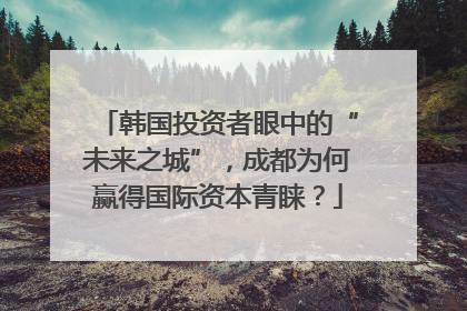 韩国投资者眼中的“未来之城”，成都为何赢得国际资本青睐？