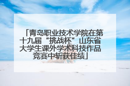 青岛职业技术学院在第十九届“挑战杯”山东省大学生课外学术科技作品竞赛中斩获佳绩