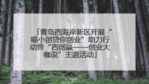 青岛西海岸新区开展“喵小创贷你创业”助力行动暨“西创赢——创业大咖说”主题活动