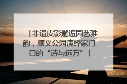 非遗皮影邂逅园艺雅韵，顺义公园演绎家门口的“诗与远方”