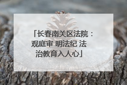长春南关区法院：观庭审 明法纪 法治教育入人心