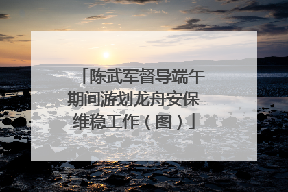 陈武军督导端午期间游划龙舟安保维稳工作（图）