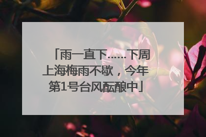 雨一直下……下周上海梅雨不歇，今年第1号台风酝酿中