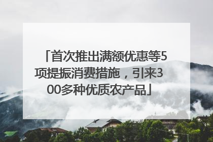 首次推出满额优惠等5项提振消费措施，引来300多种优质农产品