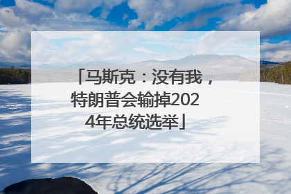 马斯克：没有我，特朗普会输掉2024年总统选举