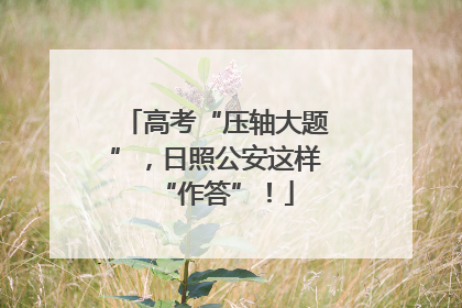 高考“压轴大题”，日照公安这样“作答”！
