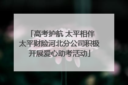 高考护航 太平相伴 太平财险河北分公司积极开展爱心助考活动