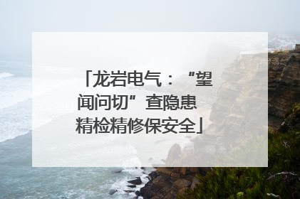 龙岩电气：“望闻问切”查隐患 精检精修保安全