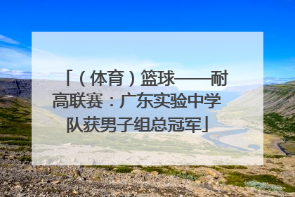 （体育）篮球——耐高联赛：广东实验中学队获男子组总冠军