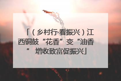 （乡村行·看振兴）江西铜鼓“花香”变“油香” 增收致富促振兴