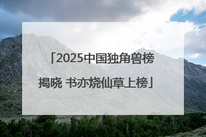 2025中国独角兽榜揭晓 书亦烧仙草上榜