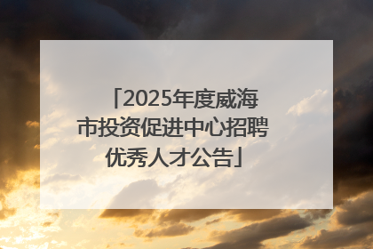 2025年度威海市投资促进中心招聘优秀人才公告