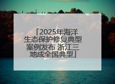 2025年海洋生态保护修复典型案例发布 浙江三地成全国典型