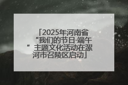 2025年河南省“我们的节日·端午”主题文化活动在漯河市召陵区启动