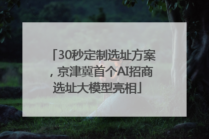 30秒定制选址方案，京津冀首个AI招商选址大模型亮相