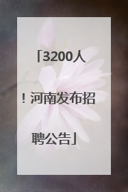 3200人！河南发布招聘公告