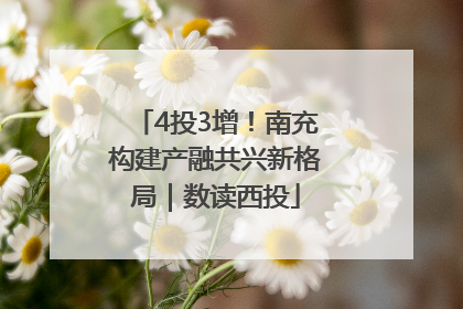 4投3增！南充构建产融共兴新格局｜数读西投