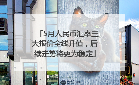5月人民币汇率三大报价全线升值，后续走势将更为稳定
