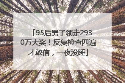 95后男子领走2930万大奖！反复检查四遍才敢信，一夜没睡