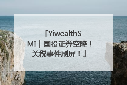 YiwealthSMI｜国投证券空降！关税事件刷屏！